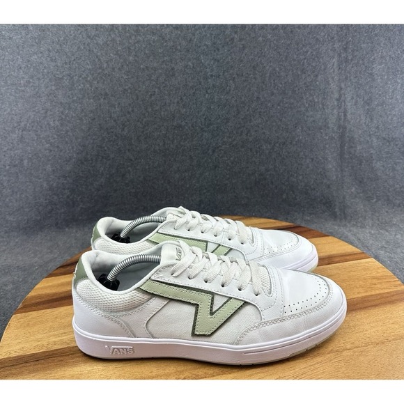 Vans Shoes - Vans Womens Lowland Cc Sport White Light Green Leather Skate Shoes Size 9